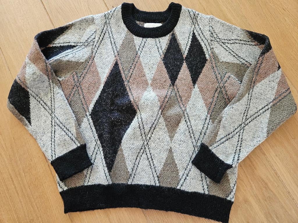 Zwart/bruine trui, Pulz Jeans, maat L, Pulz Jeans, Zwart, Maat 42/44 (L), Nieuw