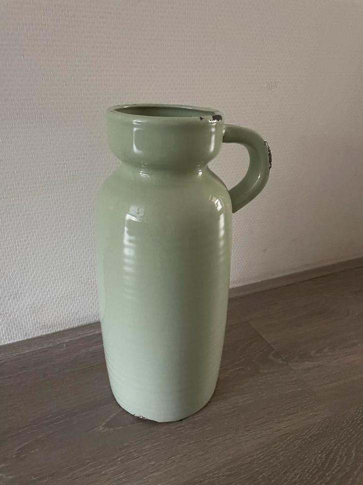 Groene vaas met oor, Antiek en Kunst, Antiek | Vazen, Ophalen