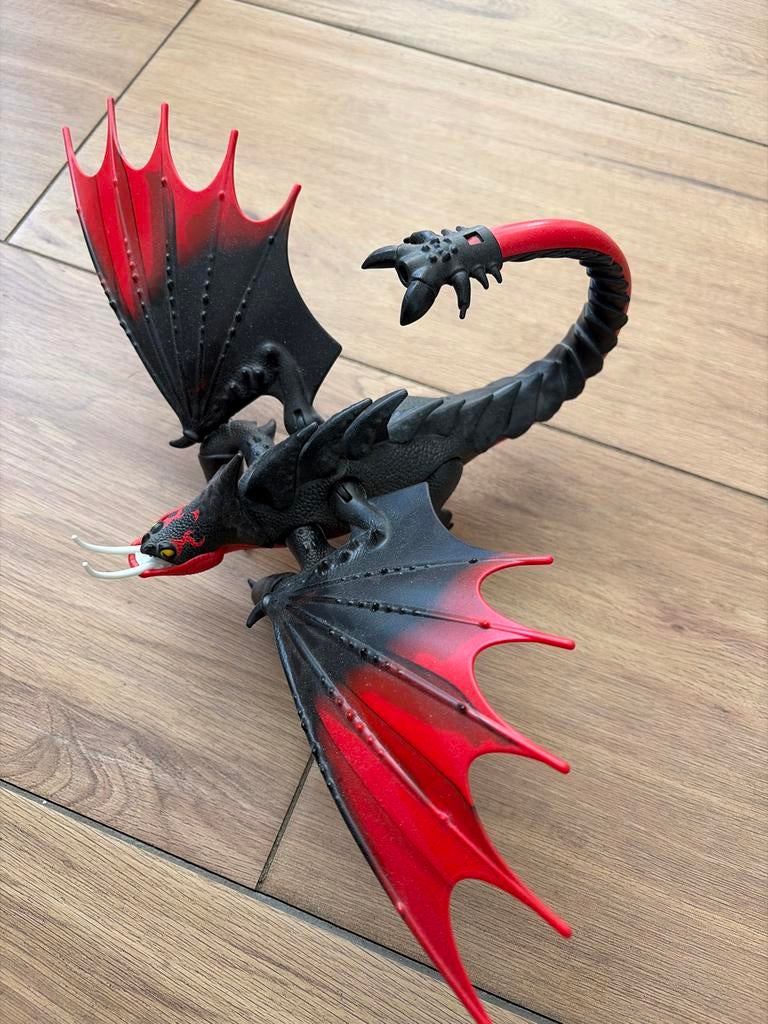 Playmobil Draak - Zwart met Rode Vleugels, Ophalen of Verzenden, Gebruikt, Los playmobil