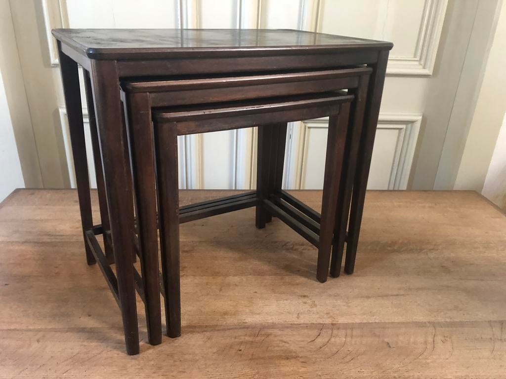 Midcentury nesting tables, Ophalen of Verzenden, Gebruikt, 25 tot 50 cm, Rechthoekig
