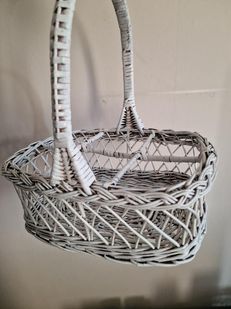 Vintage rieten flessen  manden, Ophalen of Verzenden, Rechthoekig, Riet