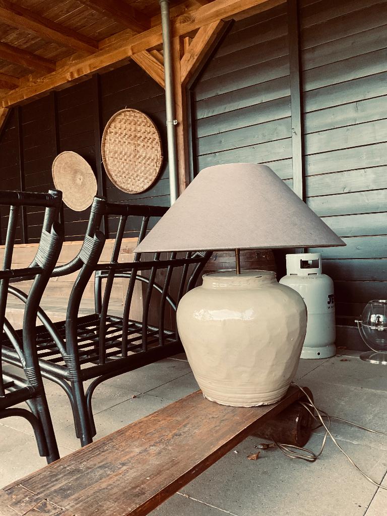 Kruiklamp van échte antieke pot, Ophalen, Zo goed als nieuw, 50 tot 75 cm