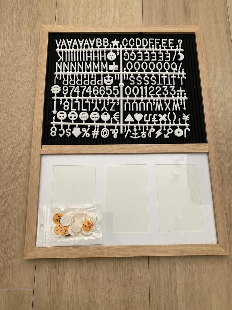 Letterbord met fotolijsten - Henzo 37.5x52.5cm, Minder dan 50 cm, 50 tot 75 cm, Nieuw, Ophalen of Verzenden