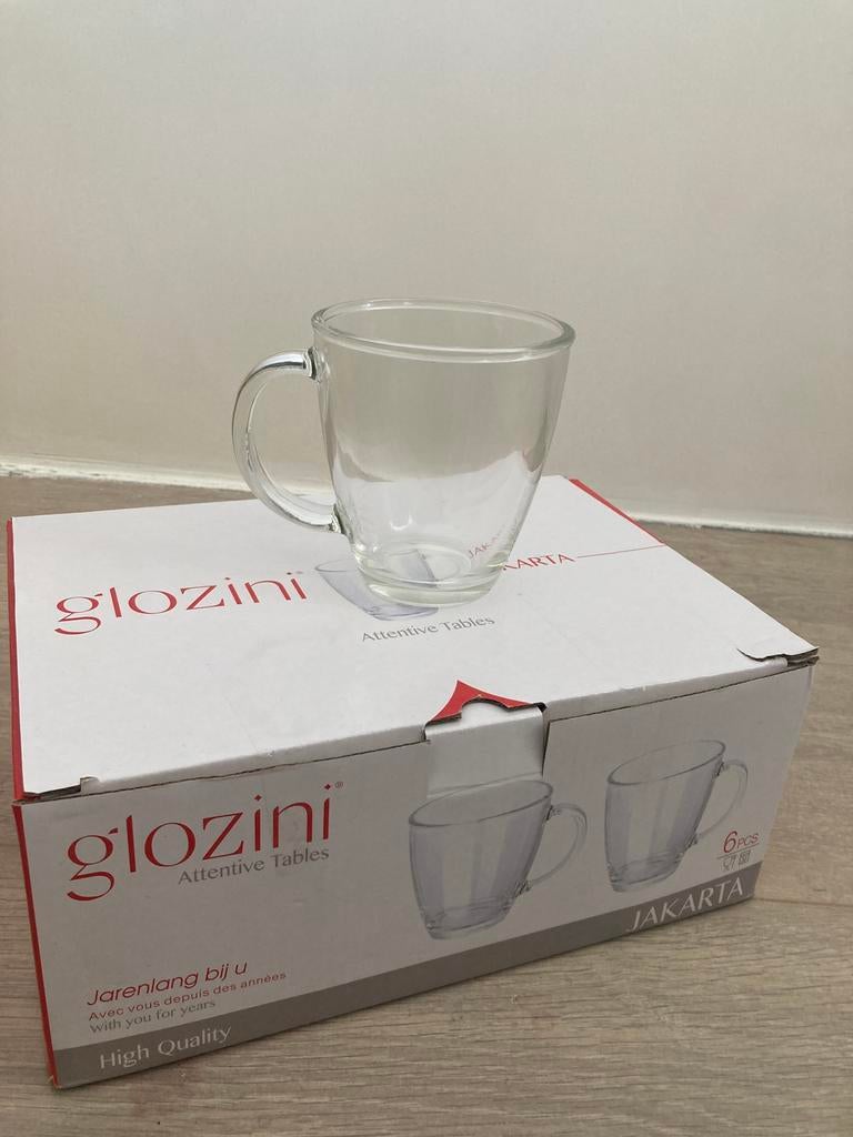 6 theeglazen van Glozini, Glas of Glazen, Nieuw, Ophalen of Verzenden, Glas