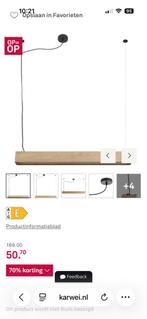 Hanglamp Liam Karwei - Houten design met 3-staps dimfunctie, Ophalen, Nieuw, Hout, Minder dan 50 cm