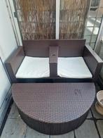 Wicker loungebank met voetenbank, Ophalen