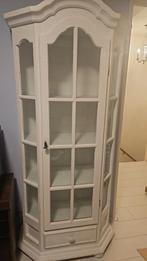 Grenen vitrinekast, Gebruikt, Met deur(en), 150 tot 200 cm, 25 tot 50 cm