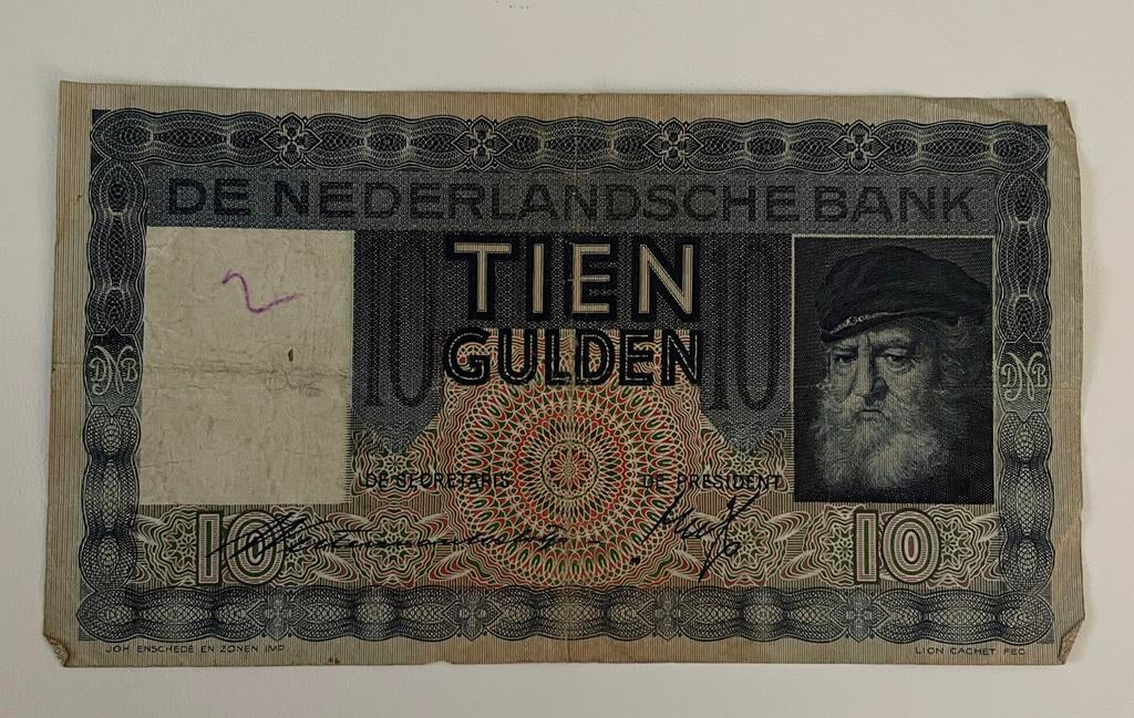 Tien Gulden biljet uit 1939, Postzegels en Munten, Bankbiljetten | Nederland, Ophalen of Verzenden, 10 gulden, Los biljet