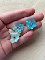 Handgemaakte Hortensia Oorbellen - S925 Zilver, Blauw, Nieuw, Ophalen of Verzenden, Knopjes of Stekers