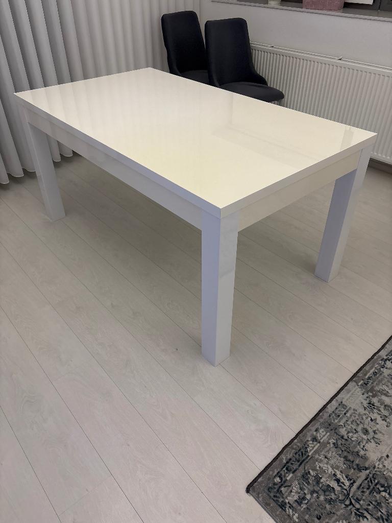 Witte eettafel 160x90x77, Ophalen, Gebruikt, 50 tot 100 cm, 100 tot 150 cm