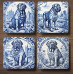 Mastino Delfts Blauw onderzetters met houder, Ophalen of Verzenden, Nieuw, Glas of Kopje