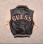 Vintage Guess American Leather Varsity Jacket - Maat M, Maat 48/50 (M), Zwart, Ophalen of Verzenden, Guess
