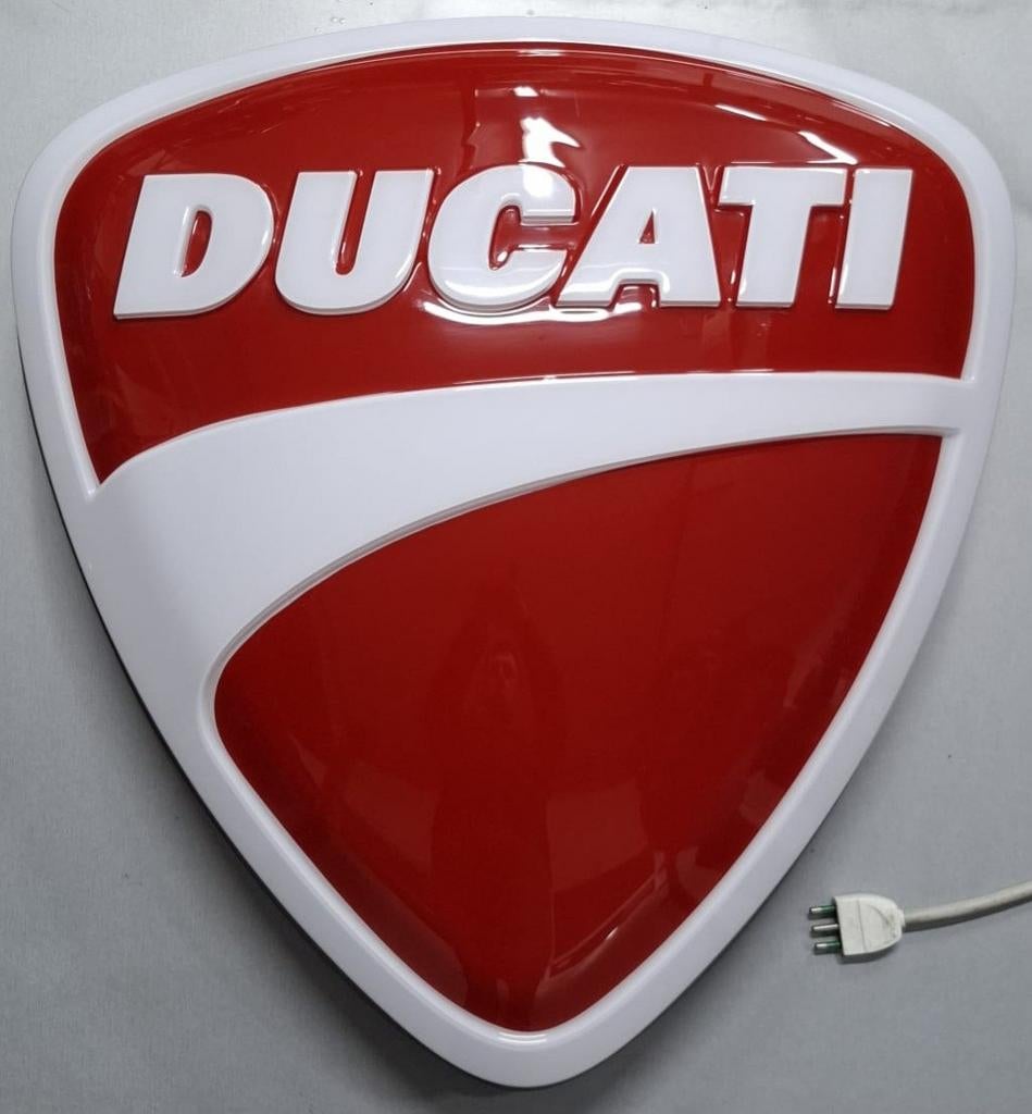 Oude Ducati Logo reclame lichtbak 78 cm vaste prijs! Uniek!, Ophalen, Eu, Gebruikt, Eu