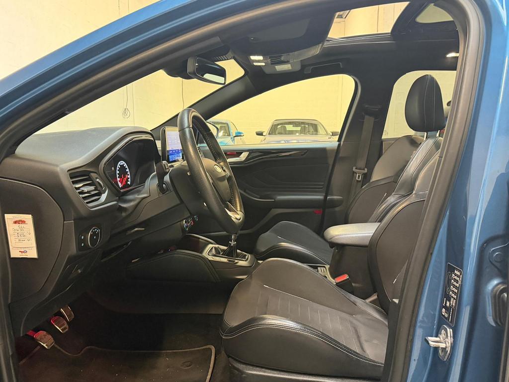 Ford Focus Wagon 2.3 EcoBoost ST-3 - 280PK - SCHUIFDAK - 19', Auto's, Gebruikt, 4 cilinders, Blauw, Leder en Stof
