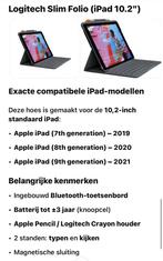 Logitech Slim Folio keyboard case voor iPad 10.2”, 10 inch, Logitech, Bescherming voor- en achterkant, Ophalen of Verzenden