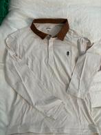 Mooi Kiabi poloshirt met bruine kraag, Kleding | Heren, Polo's, Ophalen, Zo goed als nieuw, Overige maten, Wit