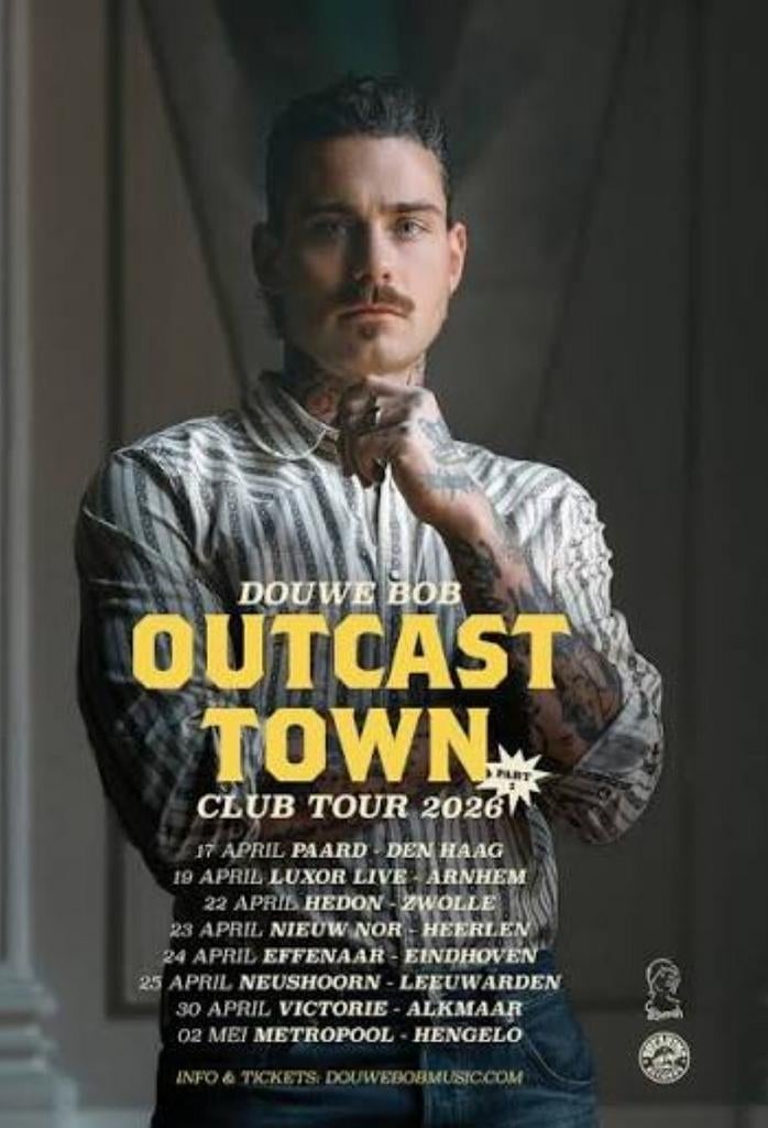 2 tickets outcast town hedon zwolle 22 april 19.30 uur, April