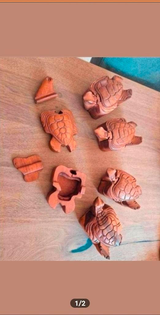 Houten Balinese Secretbox, Antiek en Kunst, Kunst | Beelden en Houtsnijwerken, Ophalen of Verzenden