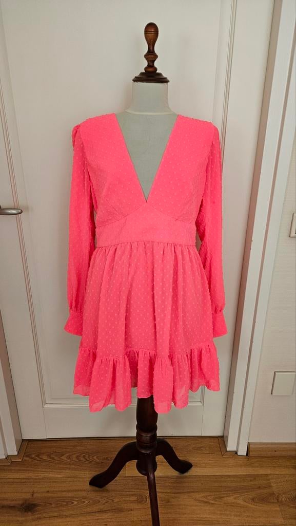 Saloni Neon Roze Jurk - Maat XL, Kleding | Dames, Jurken, Maat 46/48 (XL) of groter, Nieuw, Ophalen of Verzenden, Roze