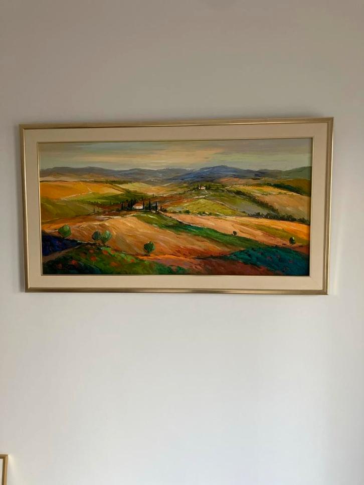 Schilderij Toscane Landschap 135 cm x 75 cm, Antiek en Kunst, Kunst | Schilderijen | Klassiek, Ophalen