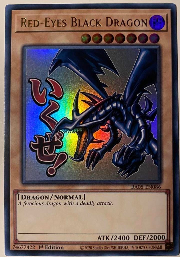 Yu-Gi-Oh! Stamped Red-Eyes Black Dragon RA05 1st Edition, Hobby en Vrije tijd, Verzamelkaartspellen | Yu-gi-Oh!, Ophalen of Verzenden