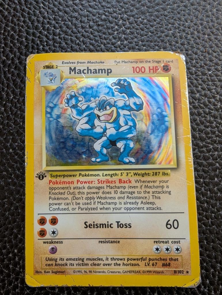 Pokémon Machamp kaart Holo 8/102, Ophalen of Verzenden, Gebruikt