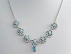 Zilveren Choker met “Sky Blue” Topaas 925, Blauw, Nieuw, Ophalen of Verzenden, Met edelsteen
