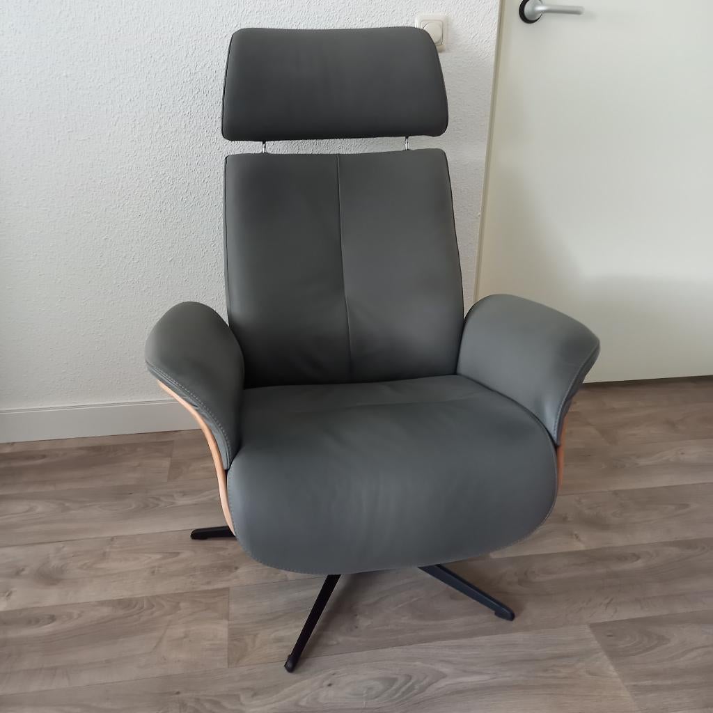 verstelbare leren draai fauteuil, Huis en Inrichting, Fauteuils, Ophalen, Vlot, modern geschikt voor elk interieur, Minder dan 75 cm