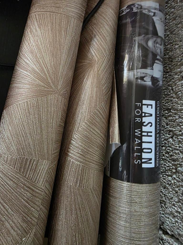 1 rol goudkleurig behang, Ophalen of Verzenden, Minder dan 10 m²