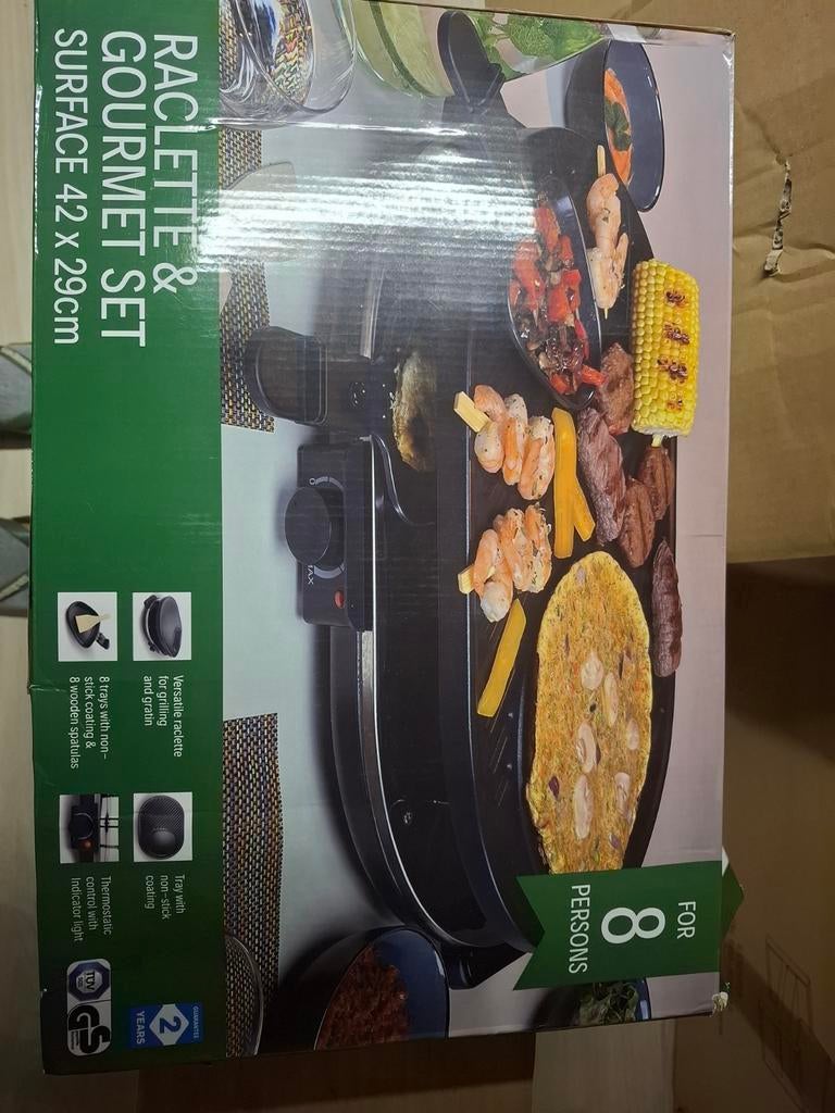 Raclette & Gourmet Set voor 8 personen., Witgoed en Apparatuur, Gourmetstellen, Ophalen, Nieuw, 8 personen of meer
