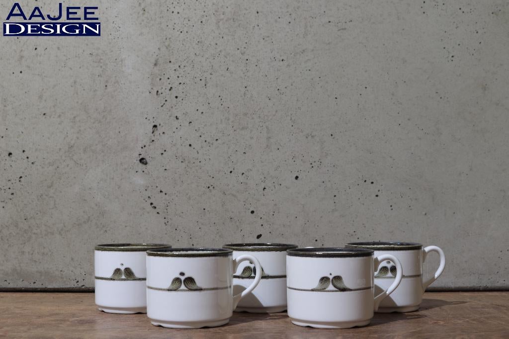 5 Rörstrand – Nordica – Kopjes – Jackie Lynd – Stålhane, Gebruikt, Ophalen of Verzenden, Overige stijlen, Kop(pen) en/of Schotel(s)