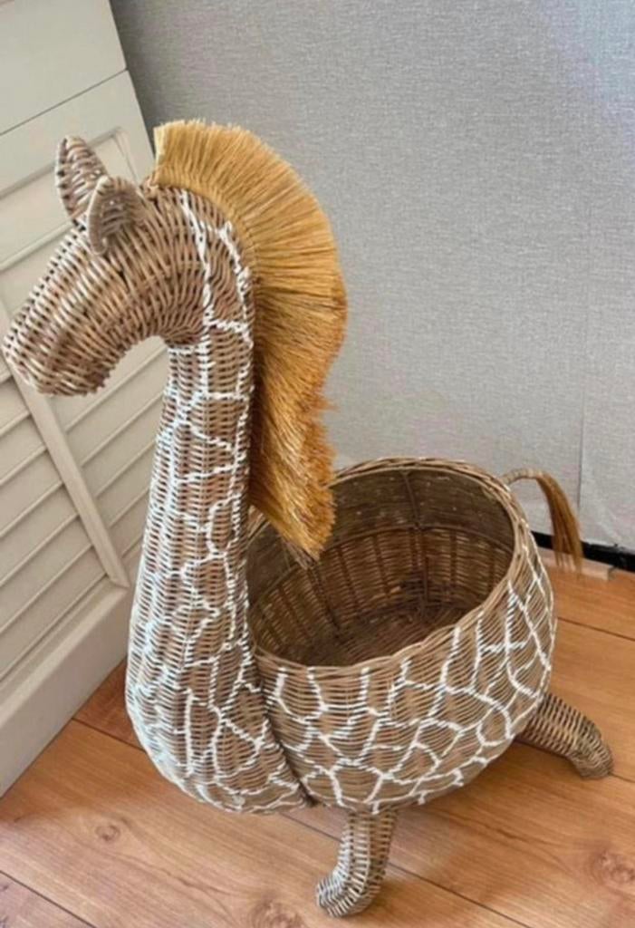 Riviera Maison rieten giraffe mand, Ophalen of Verzenden, Zo goed als nieuw, Overige materialen
