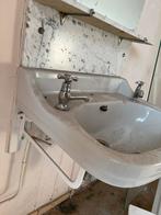 Wastafel met marmeren achterwand, Ophalen, Gebruikt, Steen, Wastafel