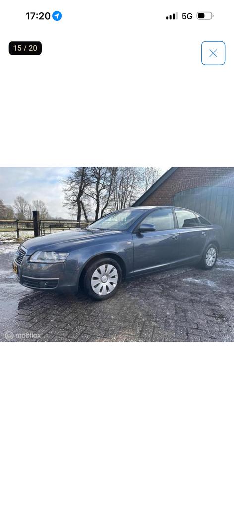 Audi A6 2.4 V6 130KW Multitronic 2005 Blauw, Stof, 1800 kg, Zwart, Blauw