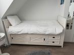Eenpersoonsbed massief hout 140x200 zware kwaliteit, Ophalen, Gebruikt, Eenpersoons, Wit