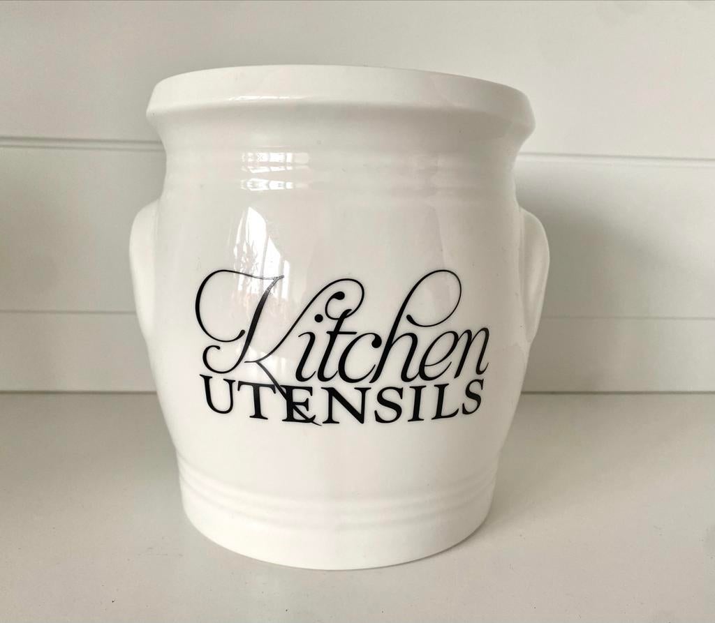 Riviera Maison Witte Keramische "Kitchen Utensils", Huis en Inrichting, Ophalen of Verzenden, Zo goed als nieuw