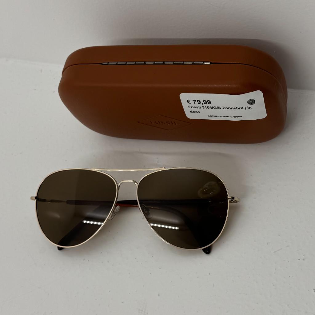 Fossil 3104/G/S Zonnebril Goud / Bruin | In hoes, Overige merken, Zonnebril, Bruin, Dordrecht@usedproducts.nl