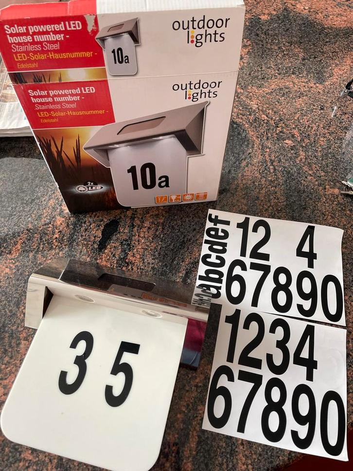 Solar huisnummerverlichting, Huis en Inrichting, Woonaccessoires | Overige, Zo goed als nieuw, Ophalen
