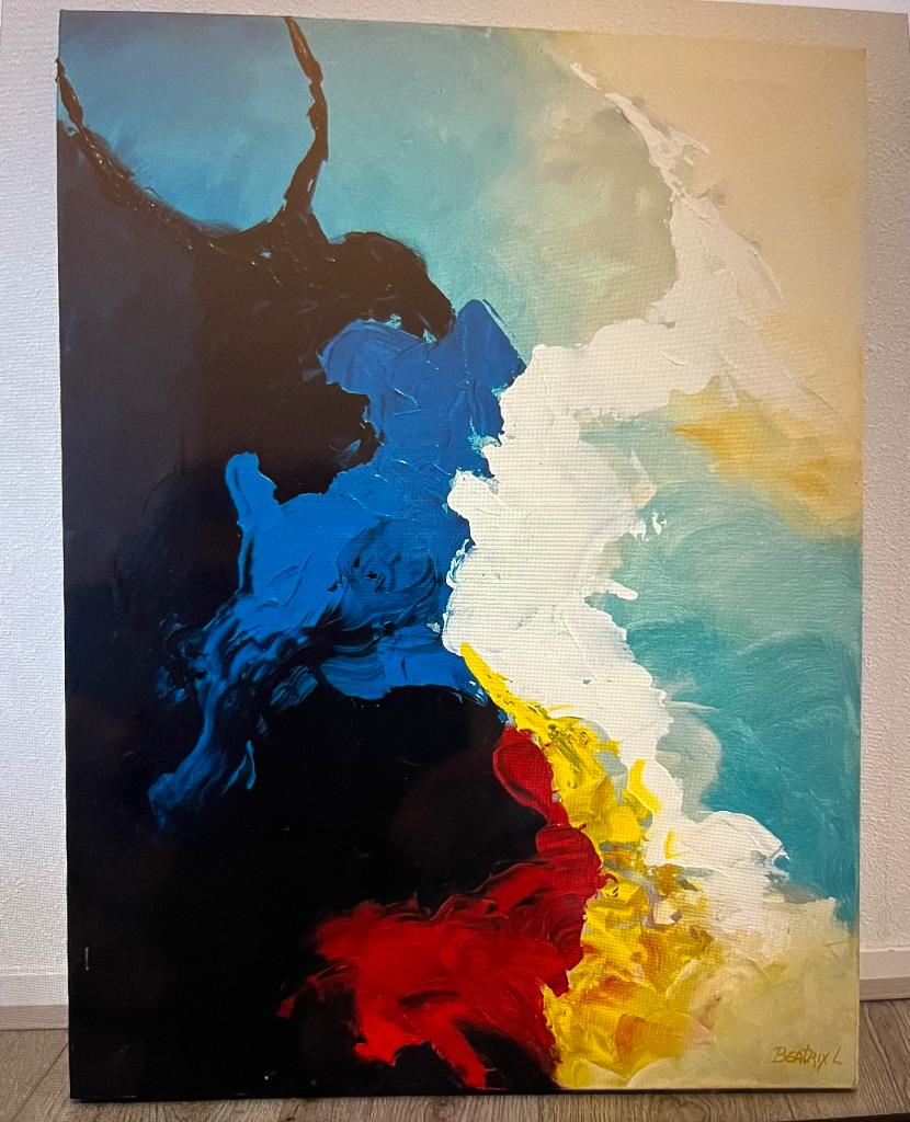 Abstract schilderij, origineel Beatrix Laanen, Ophalen