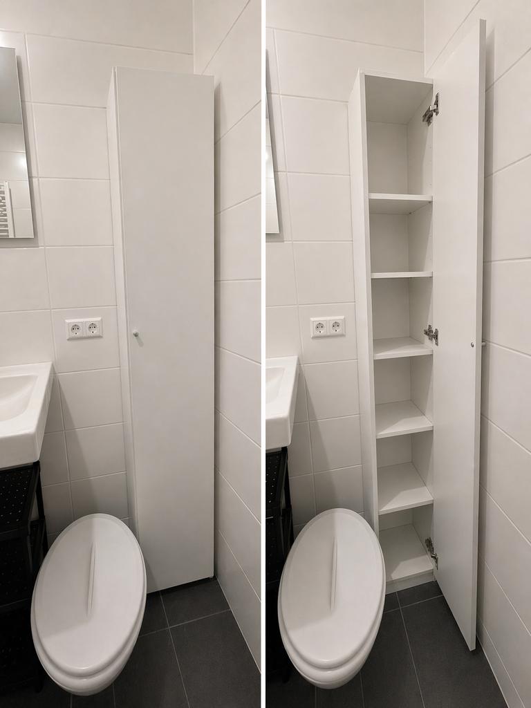 IKEA Hoge Badkamerkast Wit - 30x190cm, (Half)hoge kast, Minder dan 50 cm, Gebruikt, Ophalen of Verzenden