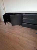 Zwart dressoir met lades en deuren gratis, Gebruikt, Met deur(en), Klassiek, 150 tot 200 cm