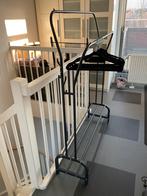 Zwarte Aluminium Kapstok met Schoenrek en Kledinghangers, Ophalen, 100 tot 150 cm, Zo goed als nieuw, Metaal