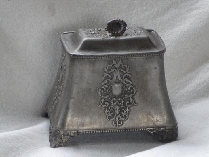 Tinnen Tea Caddy, engels, antiek 19e eeuw., Antiek en Kunst, Antiek | Tin, Ophalen of Verzenden