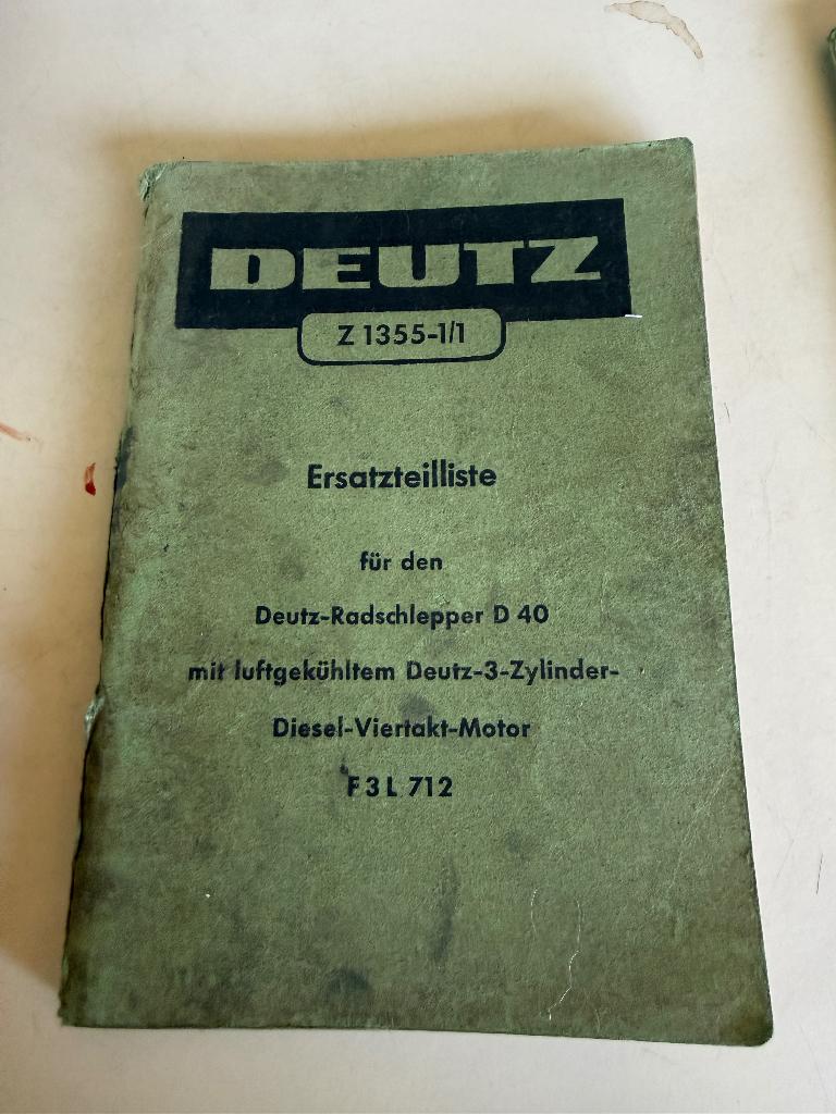 Onderdelen lijst voor deutz d40 f3l712, Ophalen of Verzenden, Gelezen, Catalogus