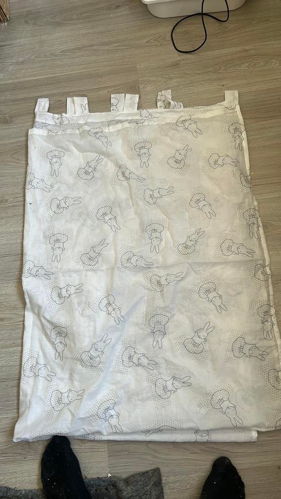 Nijntje gordijn - Wit met Nijntje print, Ophalen, Gebruikt, 100 tot 150 cm, Wit