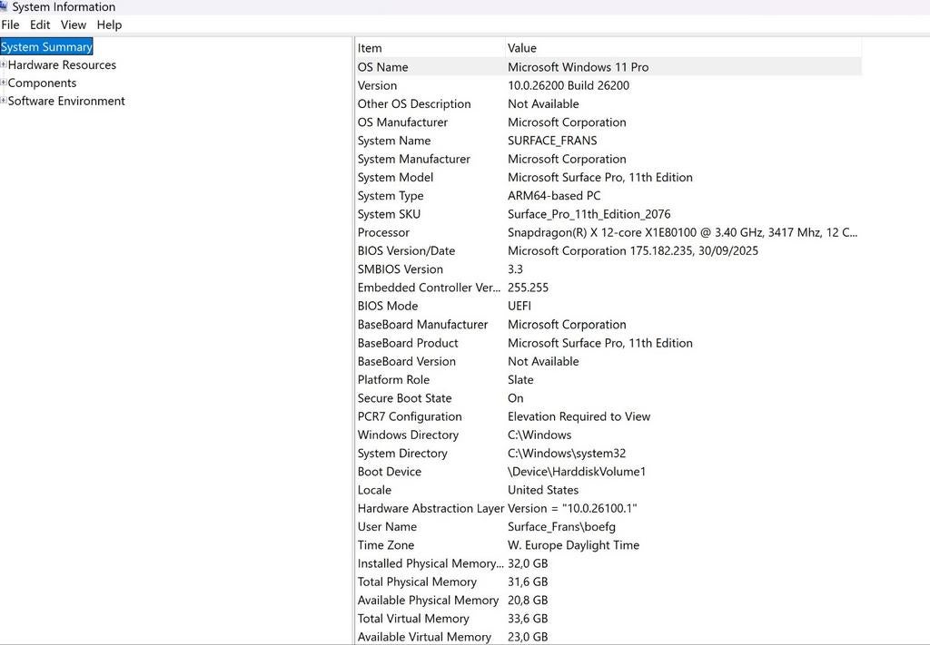 Microsoft Surface Pro 11th Edition - 32GB RAM, Computers en Software, Windows Tablets, Ophalen of Verzenden, Zo goed als nieuw
