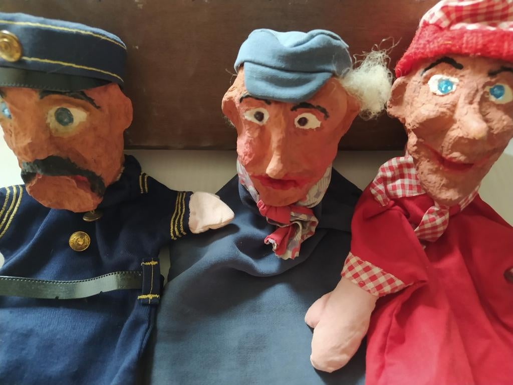 Originele handgemaakte karakter poppenkast poppen, Kinderen en Baby's, Speelgoed | Poppen, Ophalen of Verzenden, Gebruikt, Overige typen