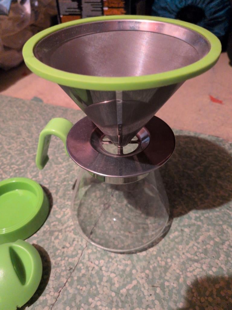 Glazen koffiekan met herbruikbaar filter, Overige modellen, Gemalen koffie, Ophalen of Verzenden, Zo goed als nieuw