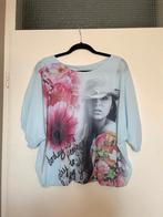 boho ibiza bloemen tuniek blouse met pof mouwen mt L, Kleding | Dames, Blouses en Tunieken, Boetiek, Blauw, Maat 42/44 (L), Ophalen of Verzenden