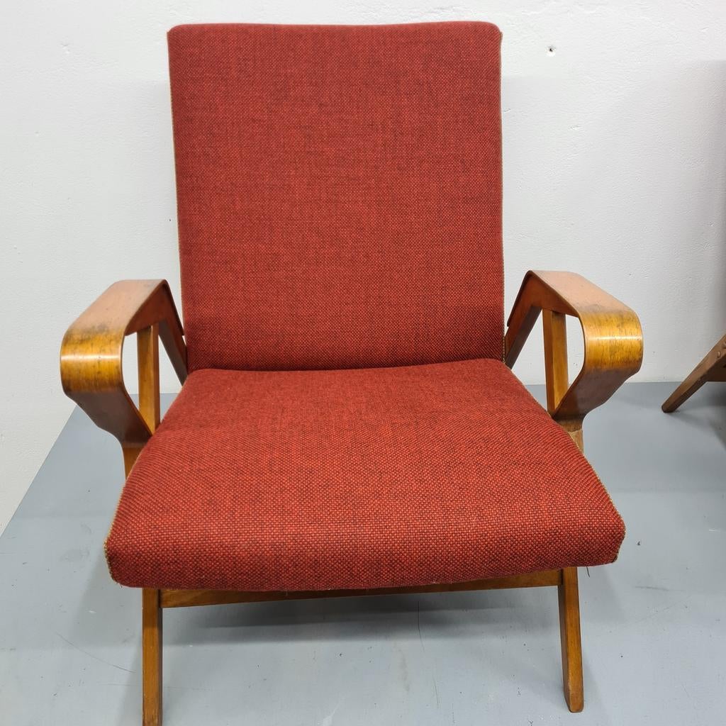 Vintage  fauteuils, Retro, jaren 60, midcentury, sixties, Ophalen, 75 tot 100 cm, Zo goed als nieuw, Stof